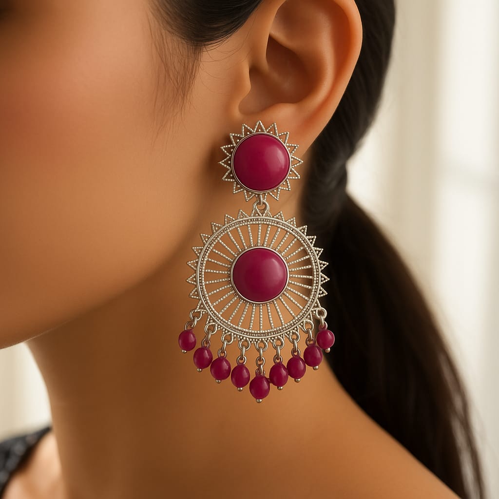 Sterling Silver Crystal Earrings – Premium Glamorous Finish