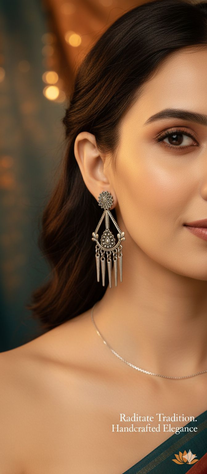 Modern paltinum Hoop Earings