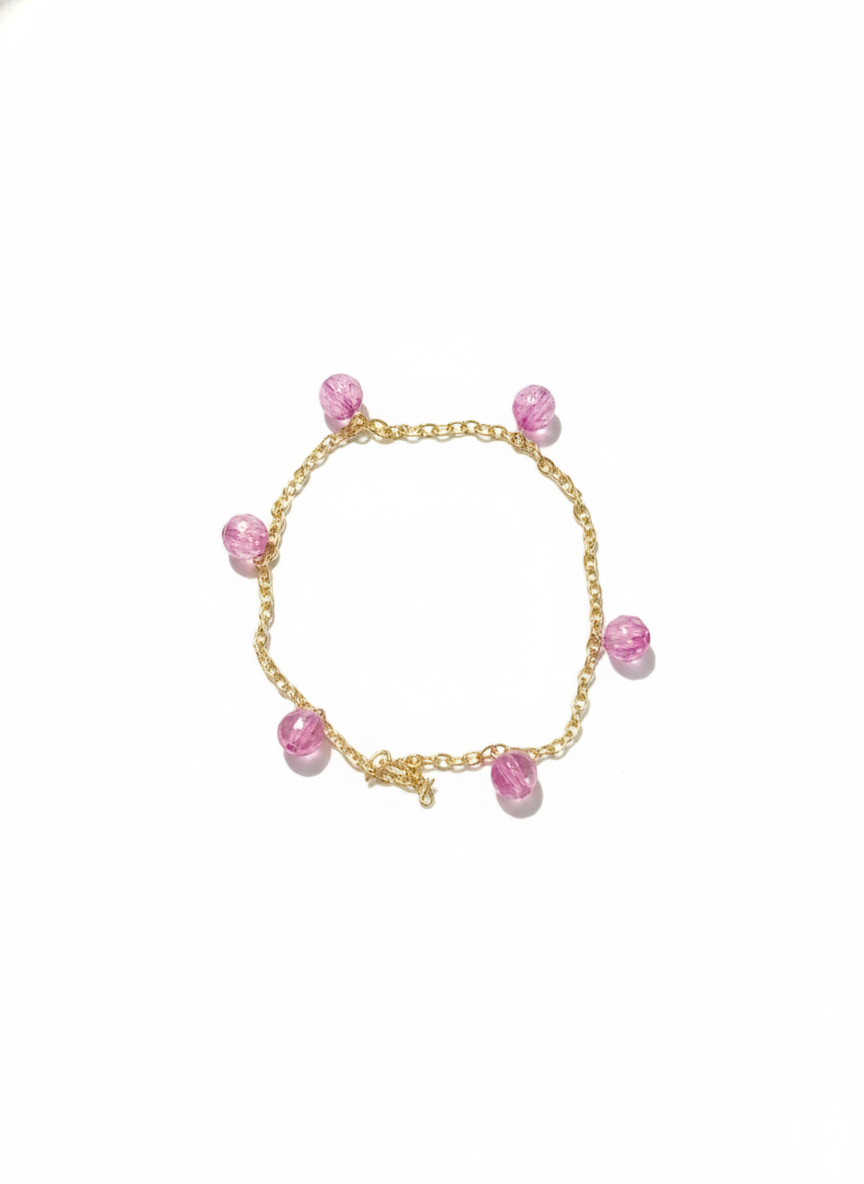 Rose Charm Gold-Drop Bracelet