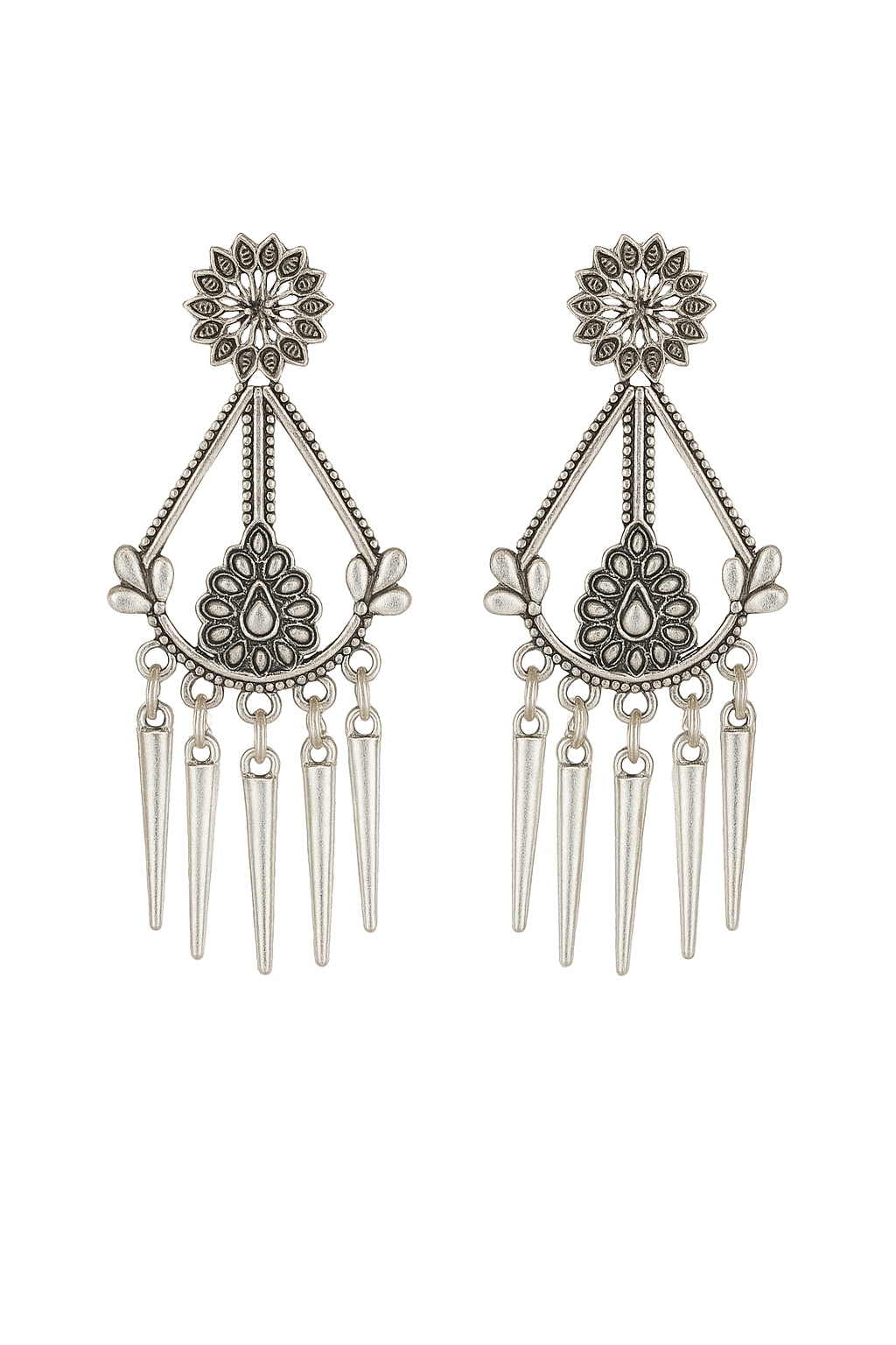 Modern paltinum Hoop Earings