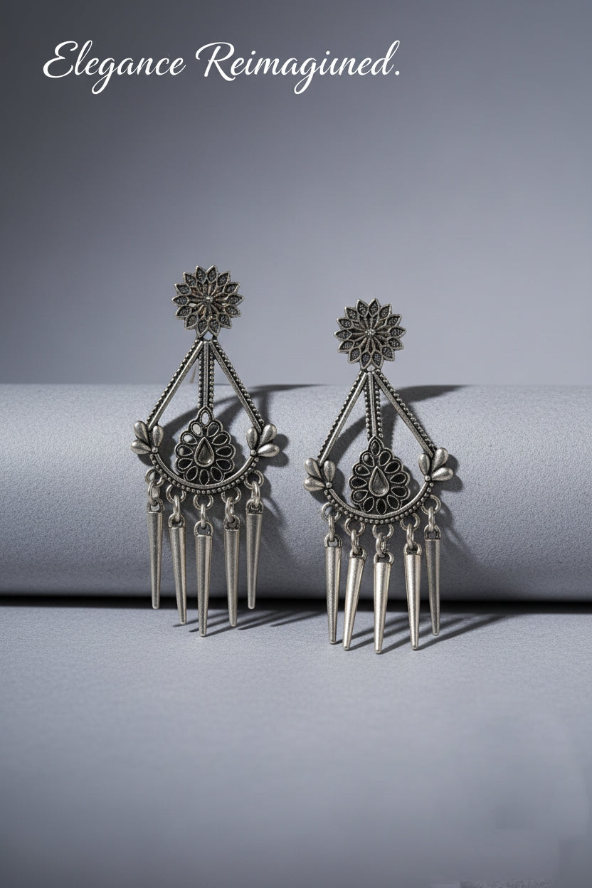 Modern paltinum Hoop Earings